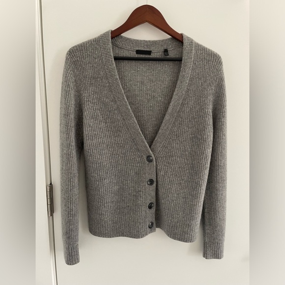 ATM Anthony Thomas Melillo Cashmere Cardigan. Grey (Heather Fog). Size XS - Picture 4 of 7